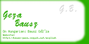 geza bausz business card